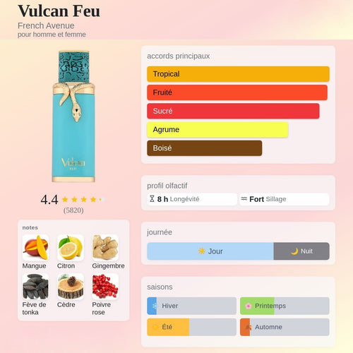 Vulcan Feu French Avenue pour homme et femme